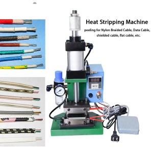 Pneumatic Heat Stripping Machine Nylon Data Cable Peeling Machine Nylon Braided Mesh Shielded Wire Vertical Stripper