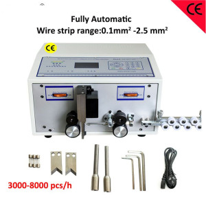 English version computerized electric wire stripping machine double wire peel and cut machines