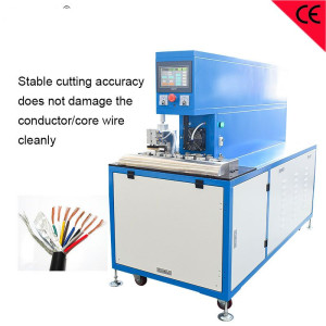 Coxial aluminum foil mylar core wire stripping machine polyester film high temperature insulated cable lasering machine