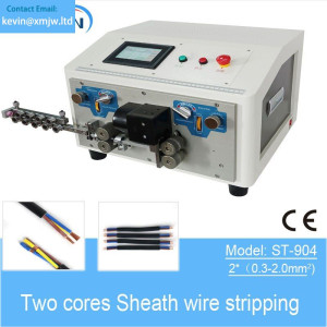 ST-904 Sheath Wire Cut and Strip Machine Multi-core Wires Inner and Outer Stripping Machine Two Cores Cable Peeling