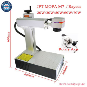 Galvo laser JPT MOPA M7 60W Fiber Laser Metal Colorful Marking Printer Engraver Machine Raycus 70W 50W 30W 20W with Rotary Axis