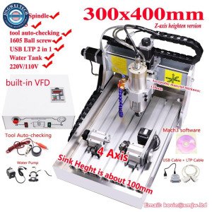 CNC 3040 Router Water Tank 3 4 Axis 2200W 1500W Wood Metal Steel Engraving Milling Machine Carving Cutting Engraver Woodworking