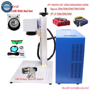 60W JPT MOPA M7 20W 30W 50W 80W 100W Fiber Laser Marking Machine EZCAD2 Galvo SG7110R With Rotary Axis Metal Cutting Engraving